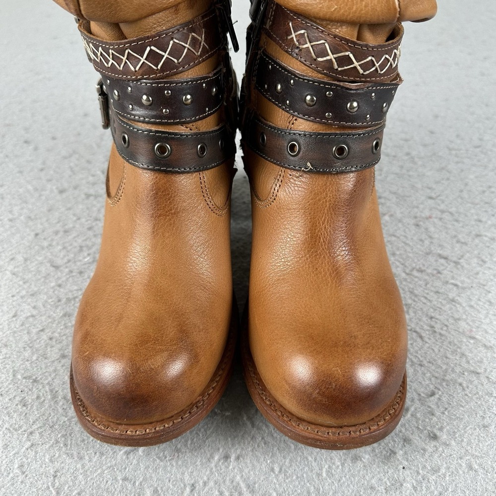 Freebird By Steven Blaine Slouch Ankle Boots Buckle Heel Brown Women's 7 - Picture 11 of 16